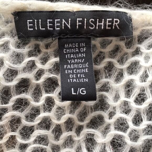 New Eileen Fisher Italian yarn ultra light weight sweater Creamy Ivory Large - Picture 7 of 16